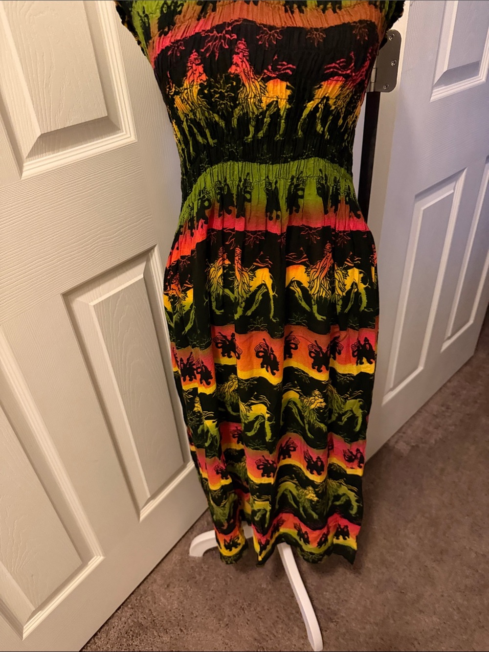 Colorful Striped Smocked Maxi Dress
